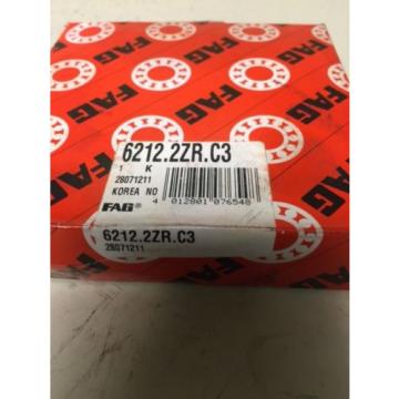 NEW,  FAG  BEARING  P/N 6212.2ZR.C3