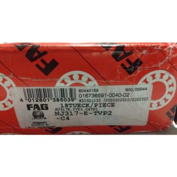 FAG NJ317-E-TVP2-C4 Cylindrical Roller Bearing NJ317ETVP2C4