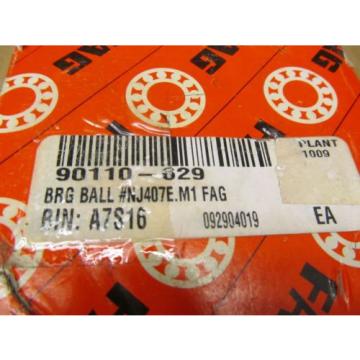 1 NIB FAG NJ407M1.C3 NJ407-M1-C3 NJ407M1C3 ROLLER BEARING 35 X 100 X 25 MM