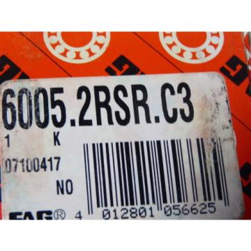 Fag 6005.2RSR.C3 Deep Groove Ball Bearing 25mm Bore ! NEW !