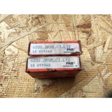 2-FAG-NTN JAPAN BEARING, Cat#6202.2RSR.C3.L12 ,comes w/30day warranty, free shipping