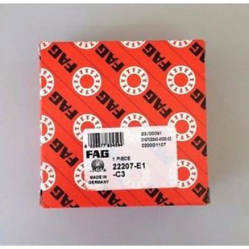 22207-E1-C3 - FAG BRAND - NEW IN BOX - FREE SHIPPING - SPHERICAL ROLLER BEARING