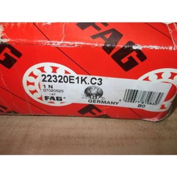 22320 E1.K.C3 FAG Pendelrollenlager / Spherical roller bearing in OVP!