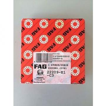 22209-E1-C3 - FAG BRAND - NEW IN BOX - FREE SHIPPING - SPHERICAL ROLLER BEARING