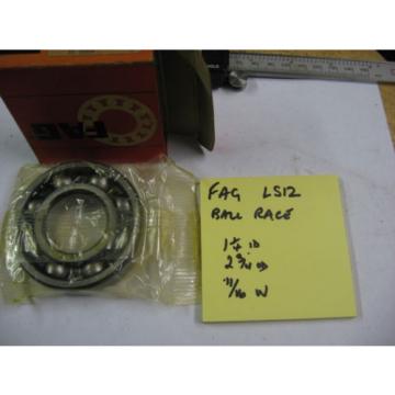 FAG LS12  ball race bearing. 1 1/4&#034; id x  2 3/4&#034; od x  11/16&#034; wide.