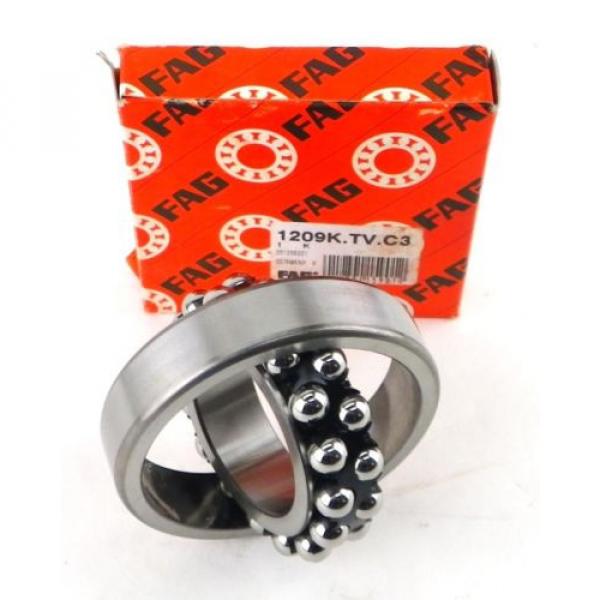 FAG 1209K.TV.C3 45mm ID 85mm OD 19mm Thick Self Aligining Double Row Bearing 3P #1 image