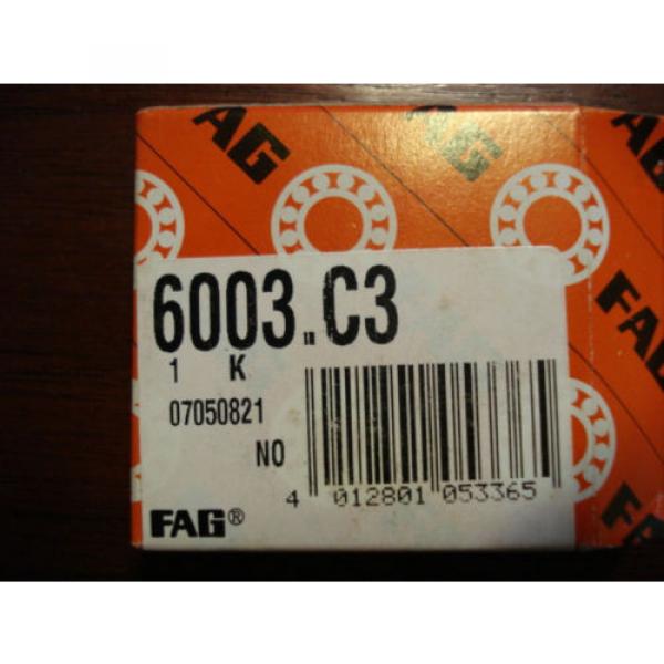 FAG 6003.C3 Deep Groove Bearing, 17mm x 35mm x 10mm, Open, 1305eDE2 #5 image