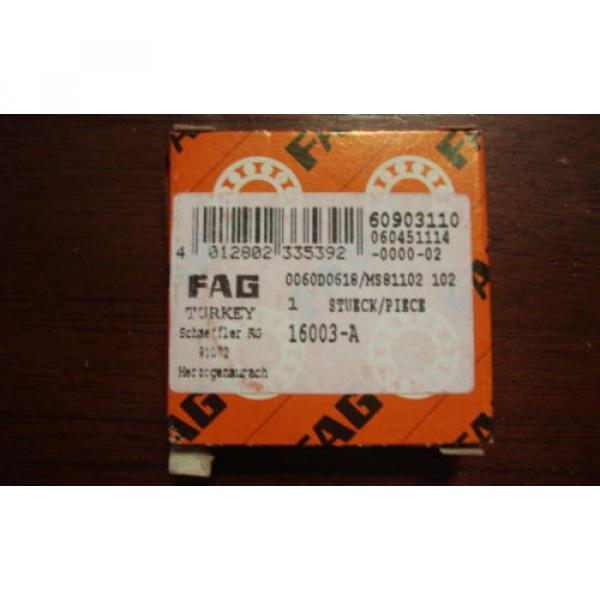 FAG, Open Deep Groove Ball Bearing, 17mm x 35mm x 8mm, 16003-A /5020eHE1 #5 image