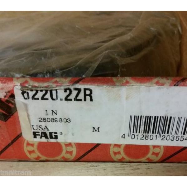 FAG 6220-2Z-R, 100mm Bore, 180mm OD, 34mm Width, Double Shield #5 image